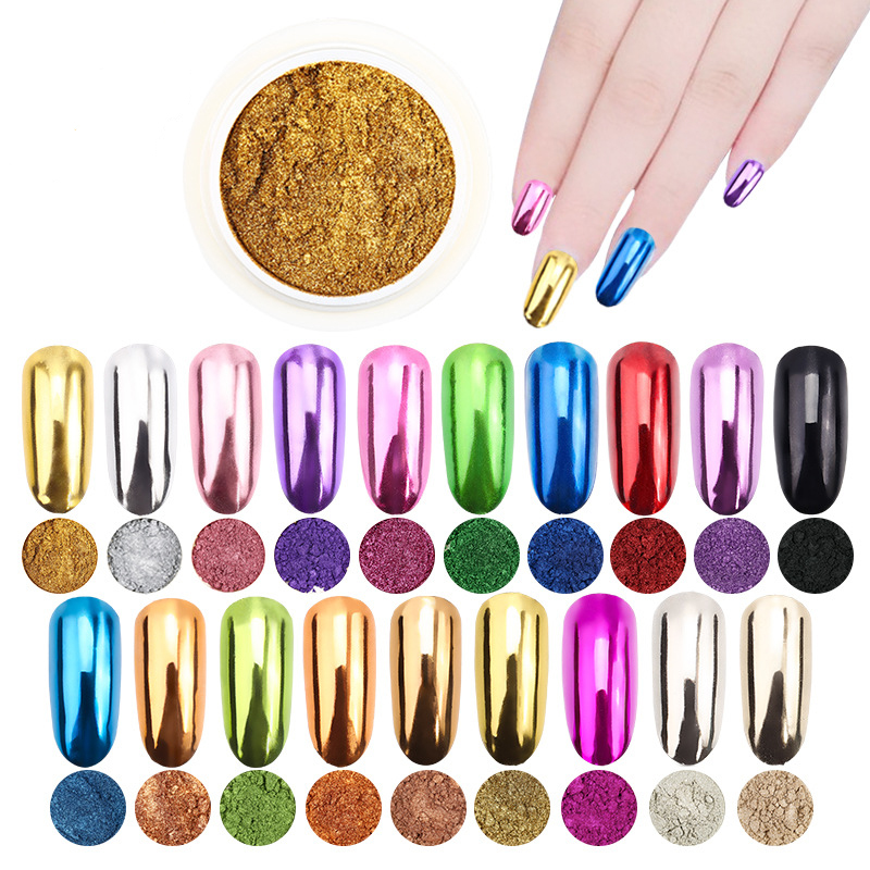 Nail Glitter Chrome - 1Pc 19Colors Nail Glitter Mirror Powder