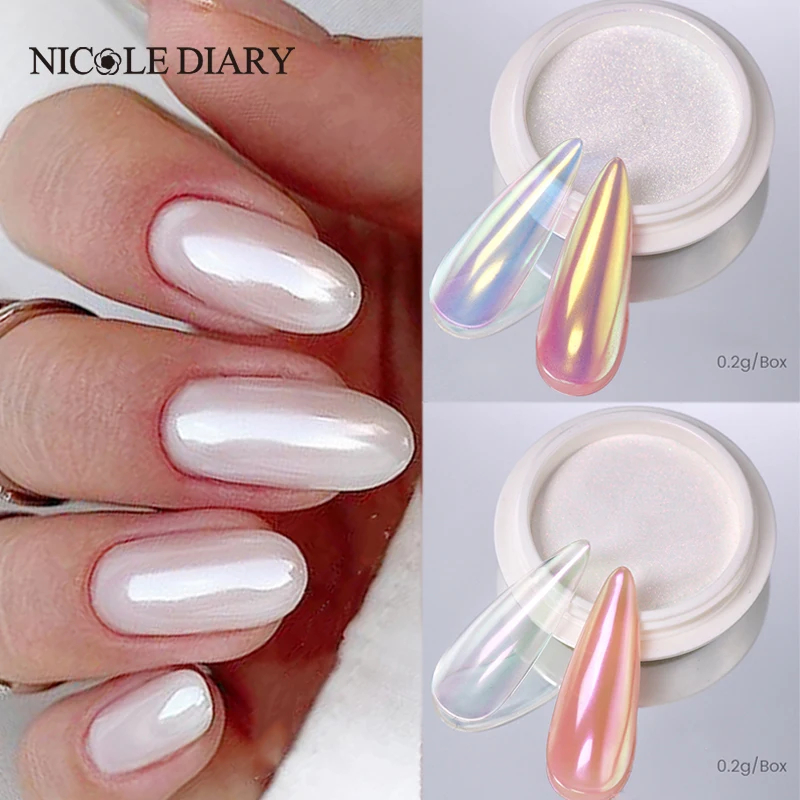 Nail Glitter Chrome - NICOLE DIARY Pigment w proszku do