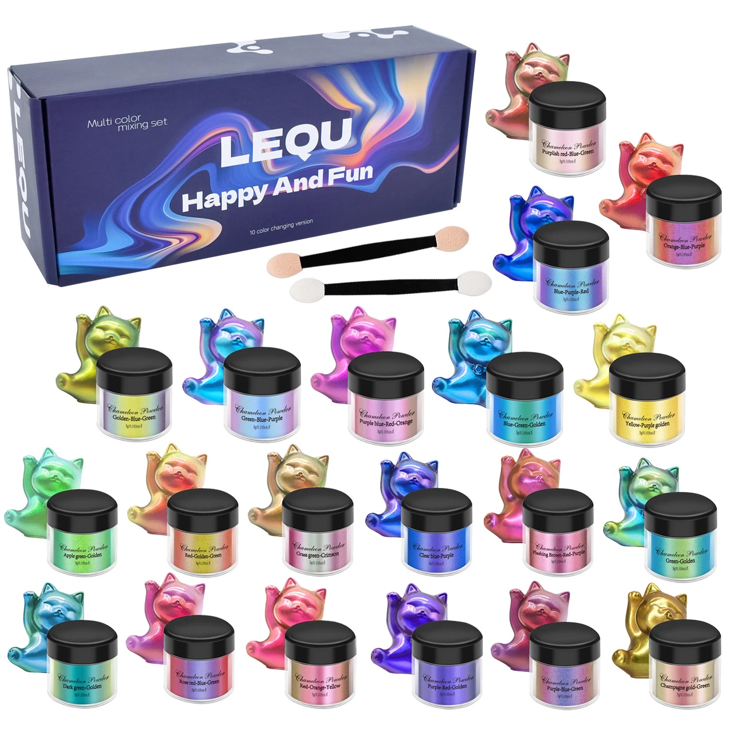 Nail Glitter Chrome - Zestaw różowego chromowanego pigmentu do paznokci