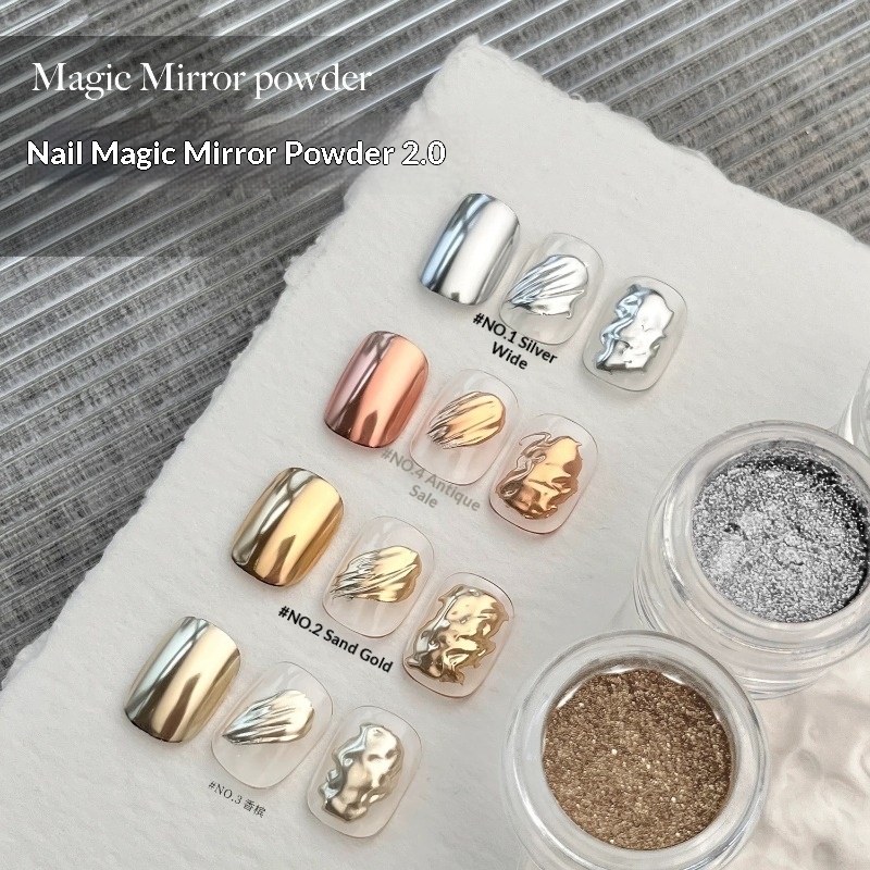 7 Kolorów Efekt Lustra Złoty S – Nail Glitter Chrome recenzja i cena