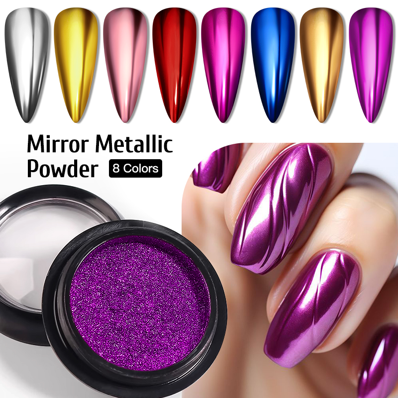 Metaliczny złoty srebrny lustr – Nail Glitter Chrome recenzja i cena