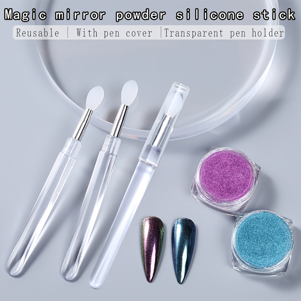Wielorazowe silikonowe aplikat – Nail Glitter Chrome recenzja i cena