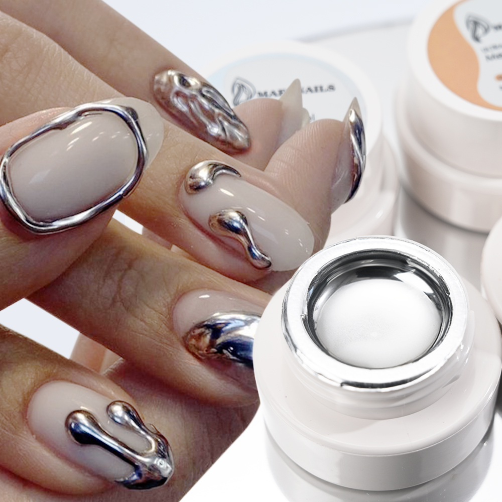 5ml Srebrny Złoty Metaliczny L – Nail Glitter Chrome recenzja i cena
