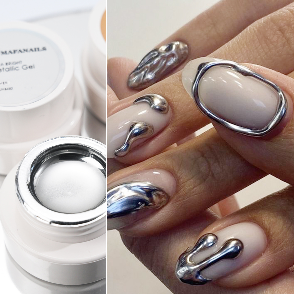 5ml Srebrny Złoty Metaliczny L – Nail Glitter Chrome recenzja i cena